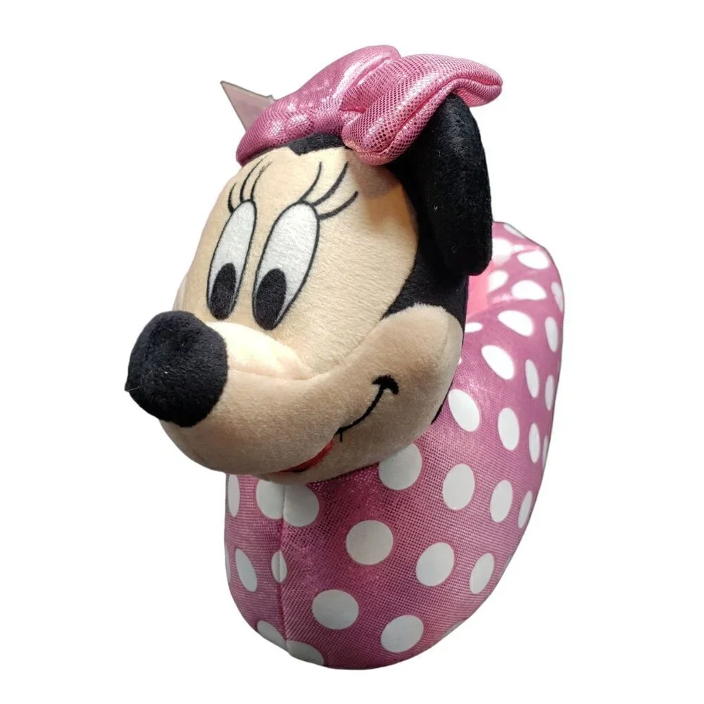 NWT Minnie Mouse Slippers Girls Size 9/10 11/12 Disney Junior Polka Dots NEW - Picture 4 of 9